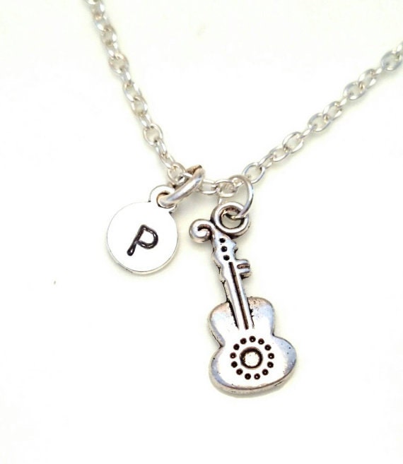 Ukulele Necklace Ukulele charm necklace Ukulele initial
