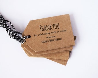 Wedding Favour Tags Rustic - Kraft Card & Twine