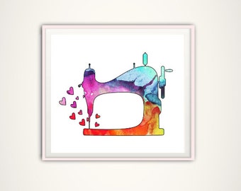 Sewing Room Decor, Sewing Machine Art, Craft Room Wall Decor, Sewing Room Art, Sewing Room Sign, Sewer's Gift, 8X10 DIGITAL Print, Poster