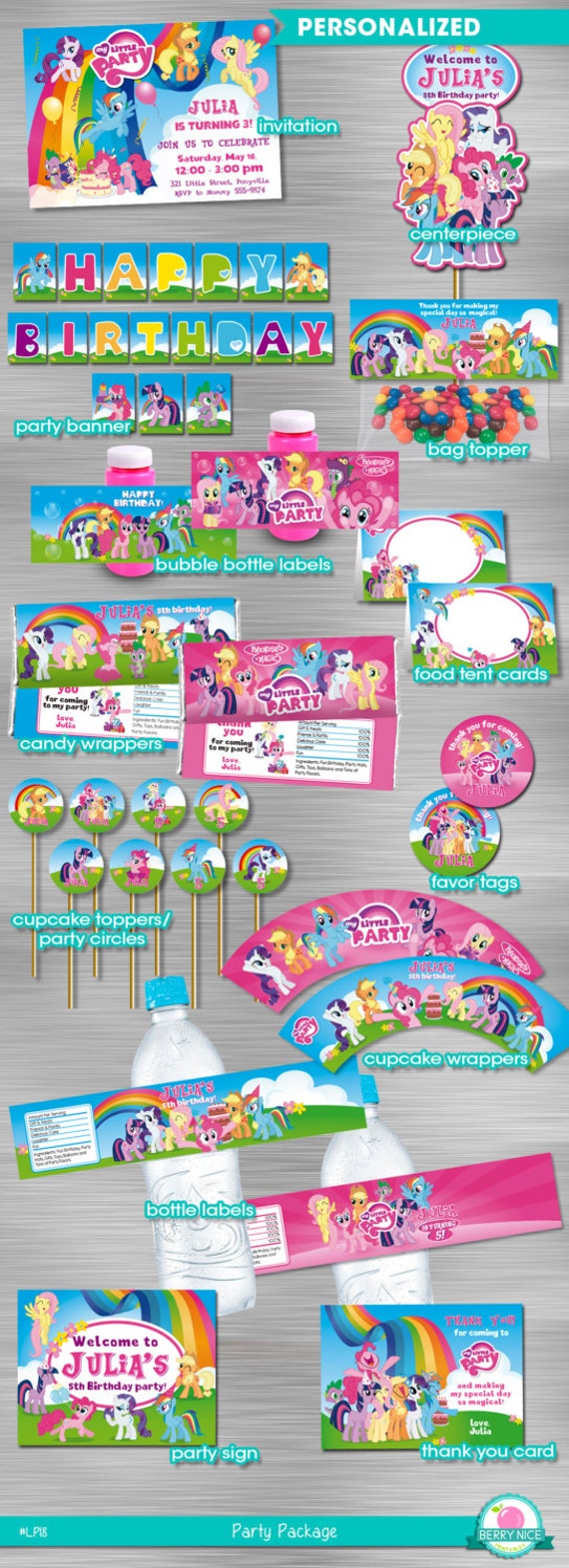 My Little Pony Printable Party Package DIY by berryniceprintables