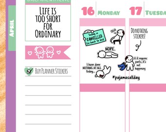 Munchkins - Anti-Adulting I Don't Want to Do Anything Today Planner Stickers (M127)