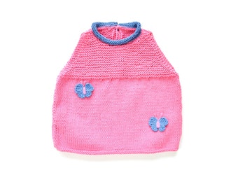 Baby girl dress. Pink baby dress. Handmade baby dress. Cotton baby dress. Baby girl clothes. Clothes baby summer spring. Knit baby clothes.