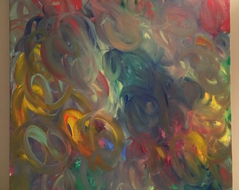 Swirl, abstract acrylic painting, 18x24