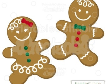 Gingerbread Cookies SVG Cut File & Clipart - Includes Limited Commercial Use!