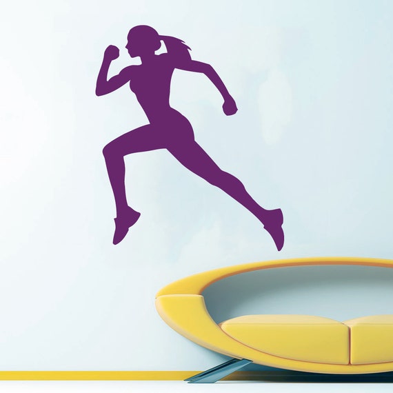 Athlete Wall Decal Girl Runner Sport Sticker by AmazingDecalsArt