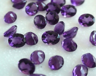 Amethyst 5x4, 4x3 MM Faceted Oval. Dark Purple Color and Fine Quality / February Birthstone / African Origin Price per lot (4 pieces)