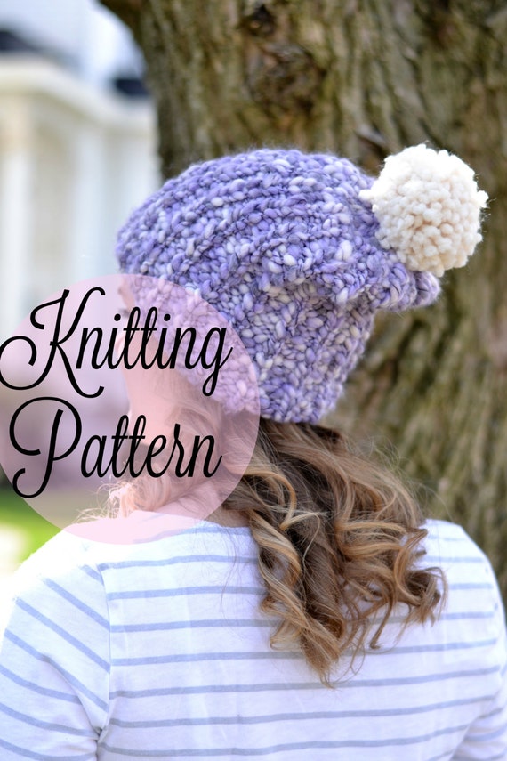 KNITTING PATTERN Chunky Knit Hat Ribbed Beginner / Laurel Hat