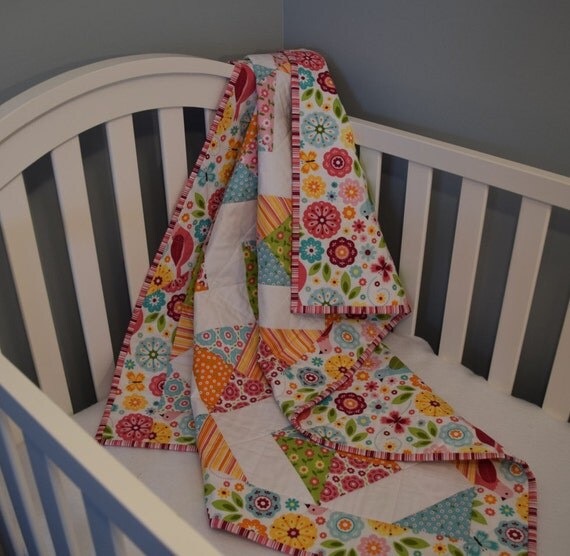 Items similar to Modern Baby QuiltBaby QuiltToddler BeddingHomemade