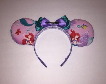 Disney's The Little Mermaid inspired Ariel ears. Handmade custom Disney ears