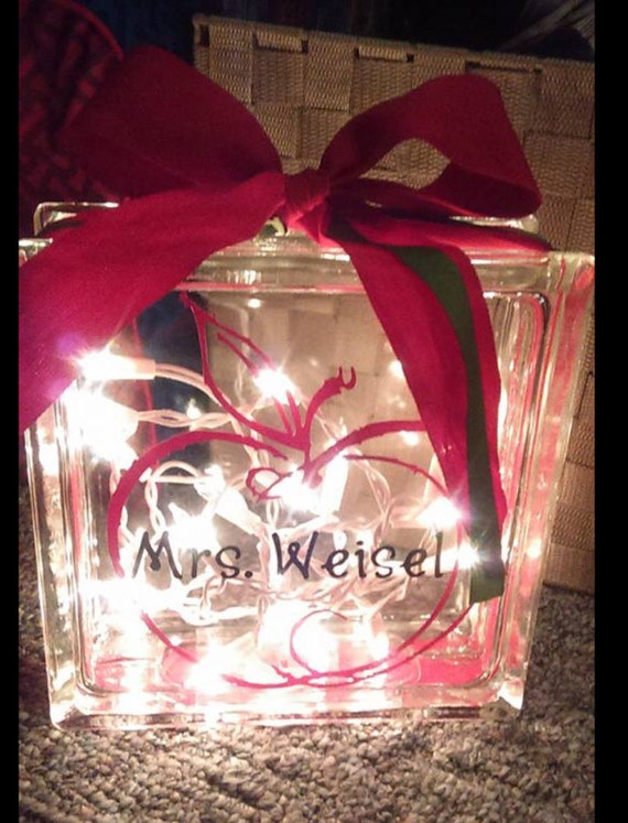Items similar to Personalized Glass Block on Etsy