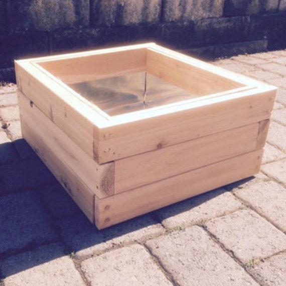 Single Cedar Planter Box Lined Stackable