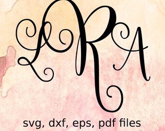 Script font design for Silhouette DXF, SVG files, monogram letters, vinyl file, svg font files for silhouette, monogram svg, swirl monogram