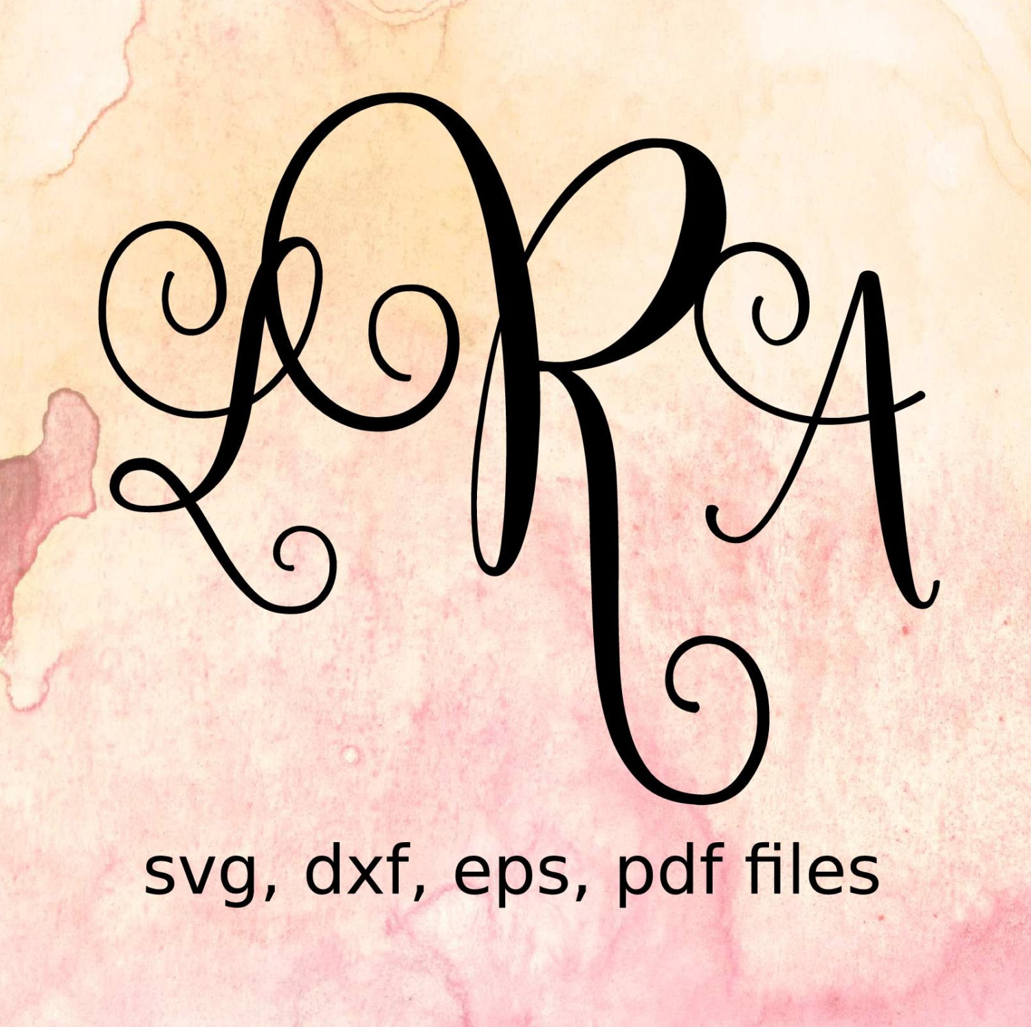 Script font design for Silhouette DXF, SVG files, monogram ...