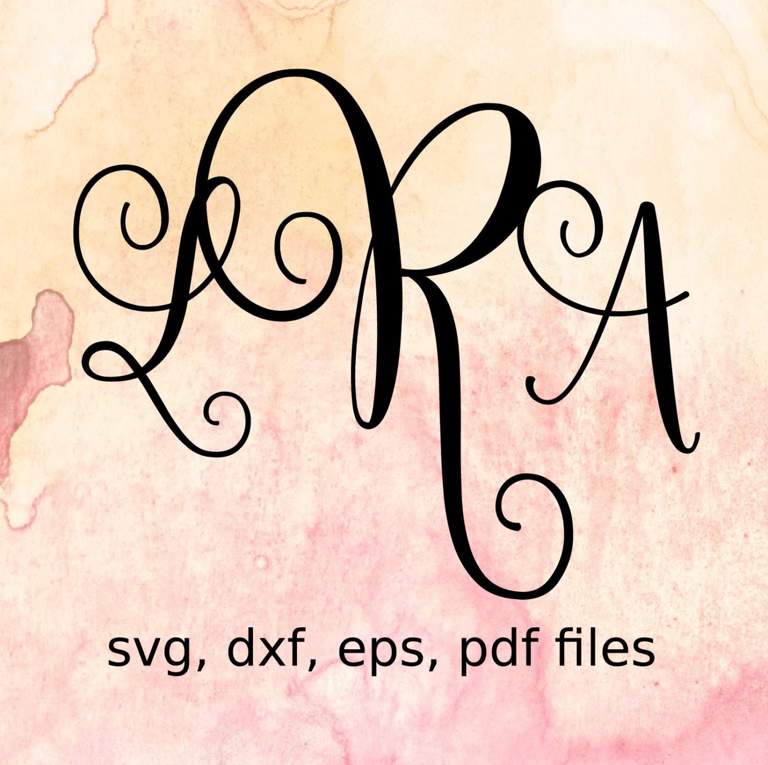 Download Script font design for Silhouette DXF, SVG files, monogram ...