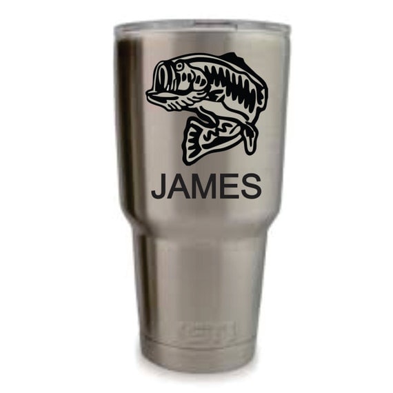 Bass Fish Yeti Decal/ Bass Name Decal/Yeti by StaceyFlashyFashions