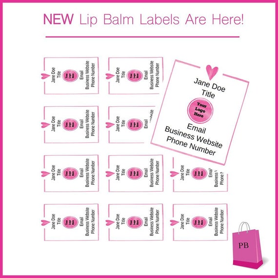 Chapstick Labels Only W/heart border by PinkBagBoutique on Etsy