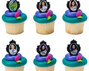 Descendants Cupcake Rings Birthday Wedding Set of 12 Cup Cake Disney