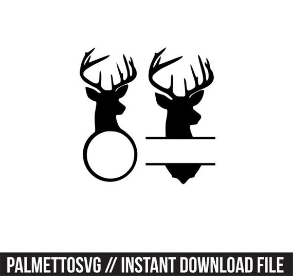Download deer head monogram frame svg dxf file instant download