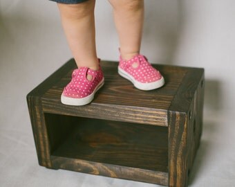 Rustic Wood Stool / Wooden Step Stool / Stepping Stool / Kitchen Stool / Toddler Stool / Rustic Stool