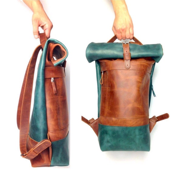 Hipster leather backpack travel backpack mens backpack back