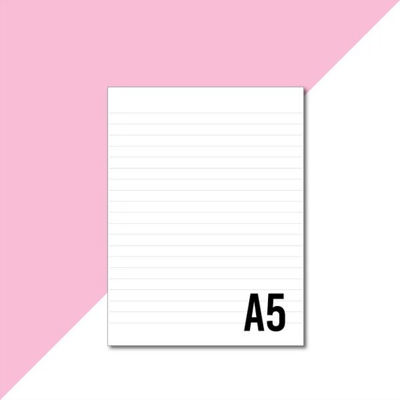 A5 Lined Paper 25 sheets Lined Planner Paper by NikkiKathryn
