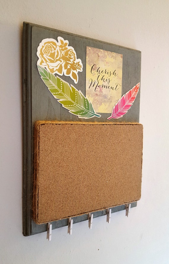 Rustic Chic Cork Board Rustic Decor Bulletin Board Country