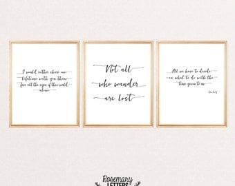 Set of 3 LOTR Quote Print, 8x10 Printable, Instant Download, Lord of the Ring Quote, J.R.R. Tolkien
