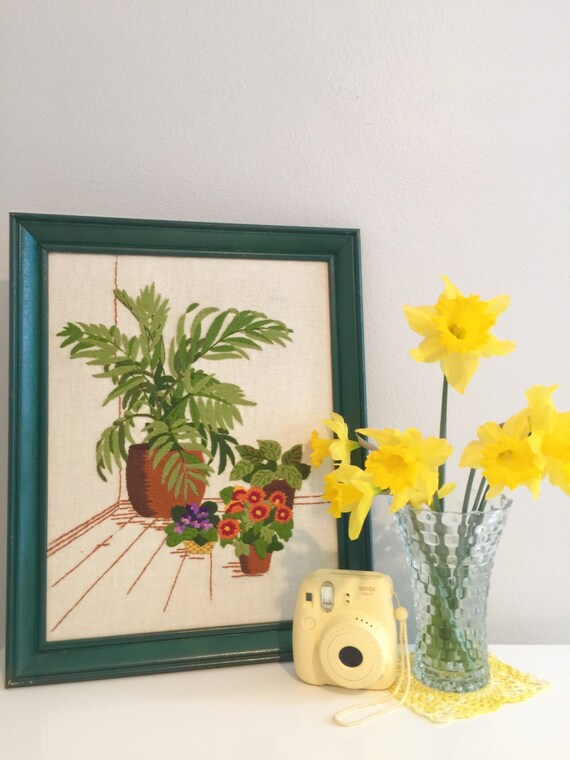 Vintage Framed Crewel Art