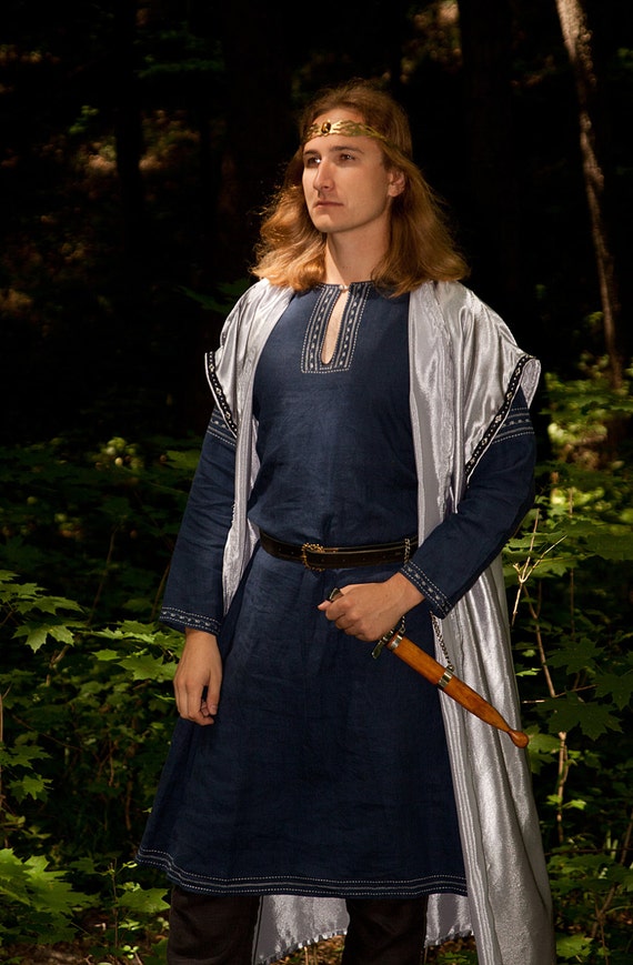 Medieval Mens Tunic and Robe with Embroidery by Joyssance on Etsy