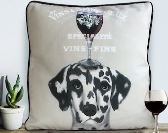 Dalmatian gift Dalmatian Pillow Dalmatian Cushion wine gift Dalmation Dalmatian Print Gift for dog lover dog throw pillow Cushion covers UK