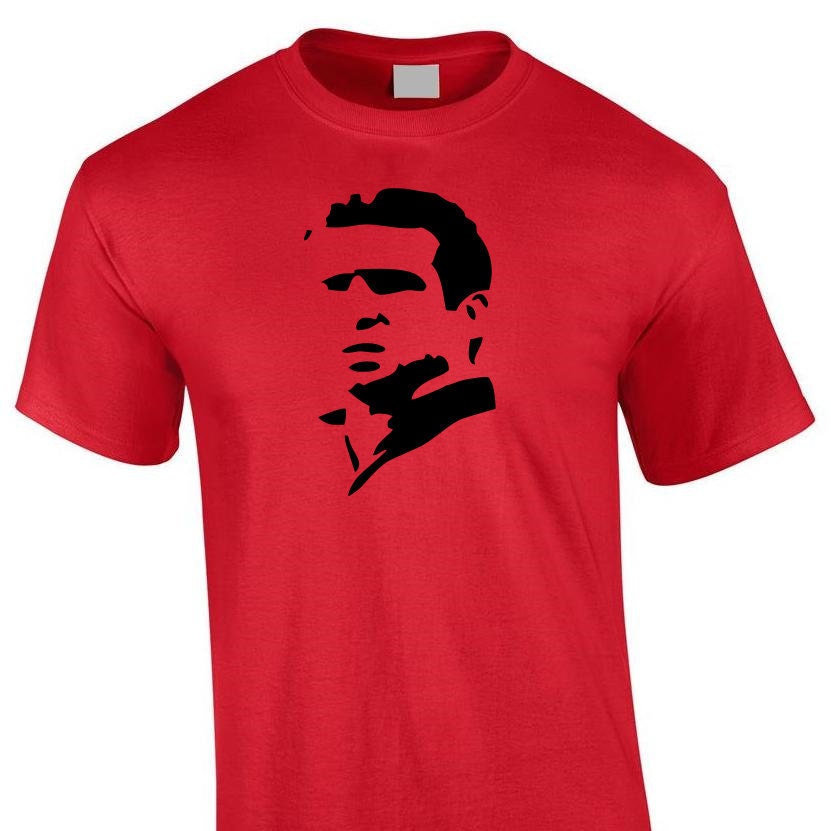 Eric Cantona Silhouette Collar up T-Shirt. Manchester United
