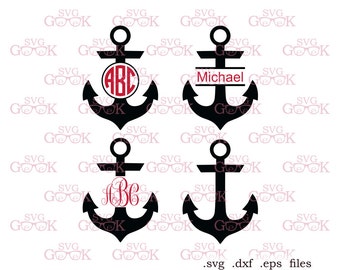 Anchor SVG cut files, Anchor Monogram frame svg, cut files for use with Silhouette, Cricut and other Vinyl Cutters, digital cut file
