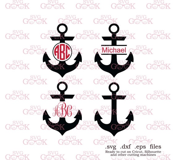 Anchor SVG cut files Anchor Monogram frame svg cut files for