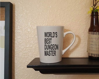 World's best dungeon master coffee mug, Dungeons and Dragons, funny, geek, gifts for her, gifts for him