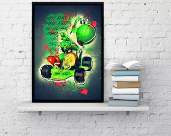 Nintendo Wall Art yoshi art print | etsy Nintendo Wall Art yoshi art print | etsy