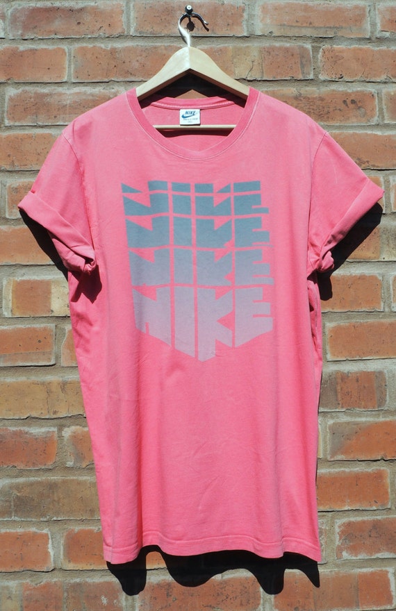 Nike Block Letter Vintage Retro Rough Cut T-shirt by ReworkApparel
