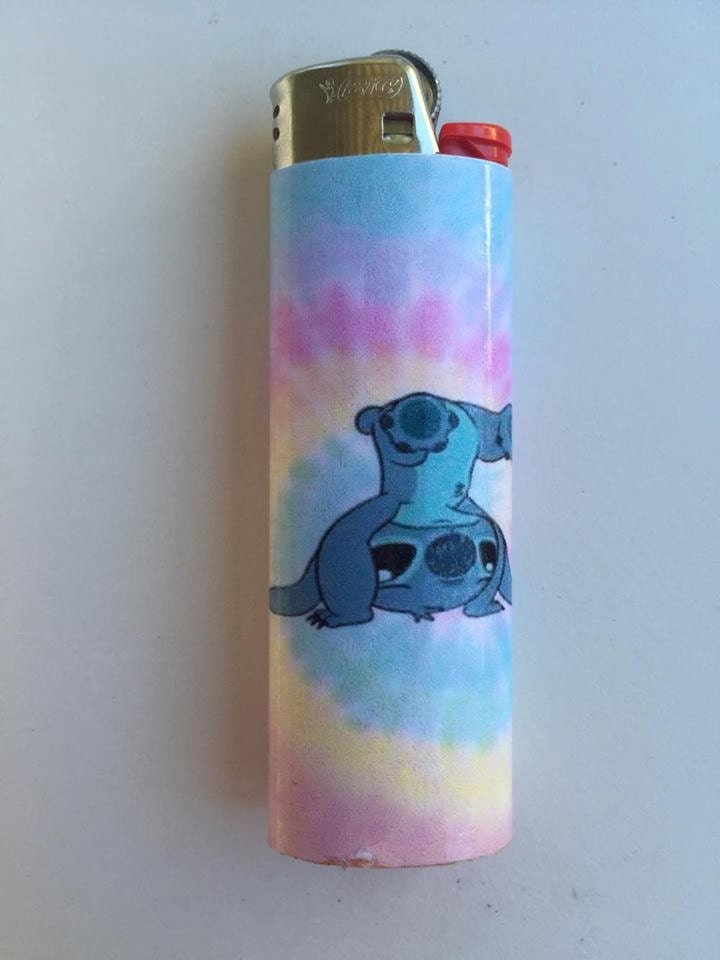 Stitch tiedye custom BIC lighter by flicmybic on Etsy