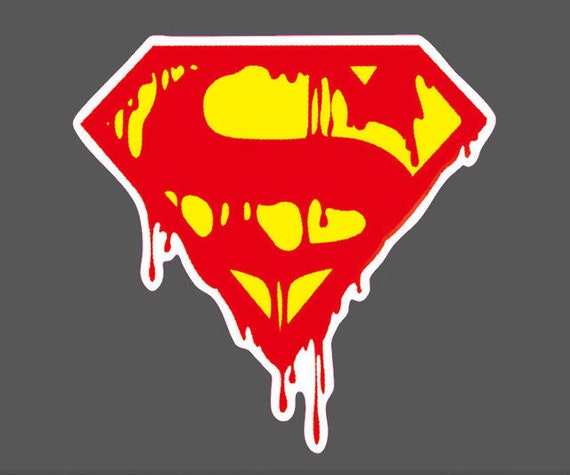 3 Bloody/Classic Superman Logo Sticker Decal by abbymacautomarine