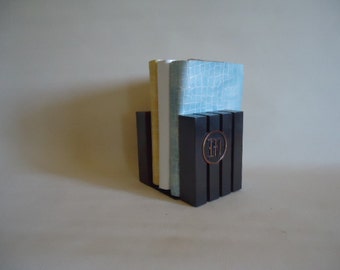 Vintage Art Deco Machjine Age Monogram Bookends