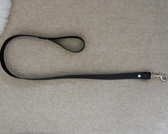 Leather leash, laisse bdsm, sangle résistante, cuir de veau mat épais, bondage, leather restraints