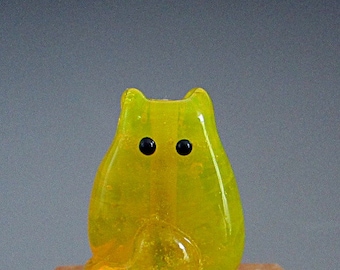 Cat Bead Handmade Lampwork Focal - Porter FatCat