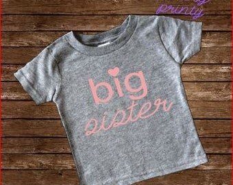 SALE gray big sis Shirt Big Sister Shirt Girls Shirt New Sister grey shirt