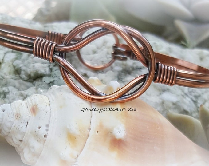 Copper Square Knot Bracelet, Bracelet for men, Bracelet for women, Unisex bracelet, handmade, Gift ideas, Wedding gifts