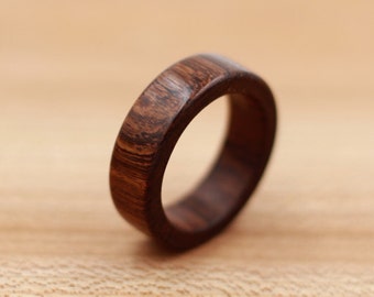 Brown Ebony Ring - Guayacan Wood - Custom Wood Ring - Unique Wedding Ring - Wedding Ring - Wooden Ring - Mens Jewelry - 5 Year Anniversary