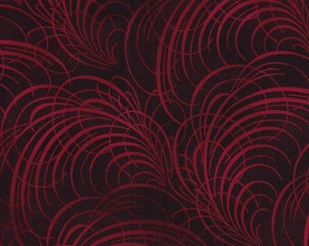 Jason Yenter Calligraphy Red Dreamweavers Fabric 1 yard