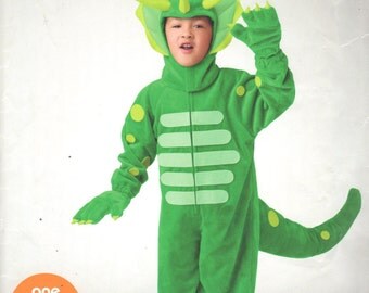 Simplicity 0893 Boys Girls DINOSAUR Costume Pattern TRICERATOPS Childs EAsY Sewing Pattern Size 3 4 5 6 7 8 Chest 22 - 27 UNCUT
