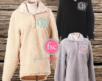 SHERPA Pullover Personalized/ XL left only /monogrammed sherpa /bridal party gifts/ personalized sweatshirt/sorority pullover