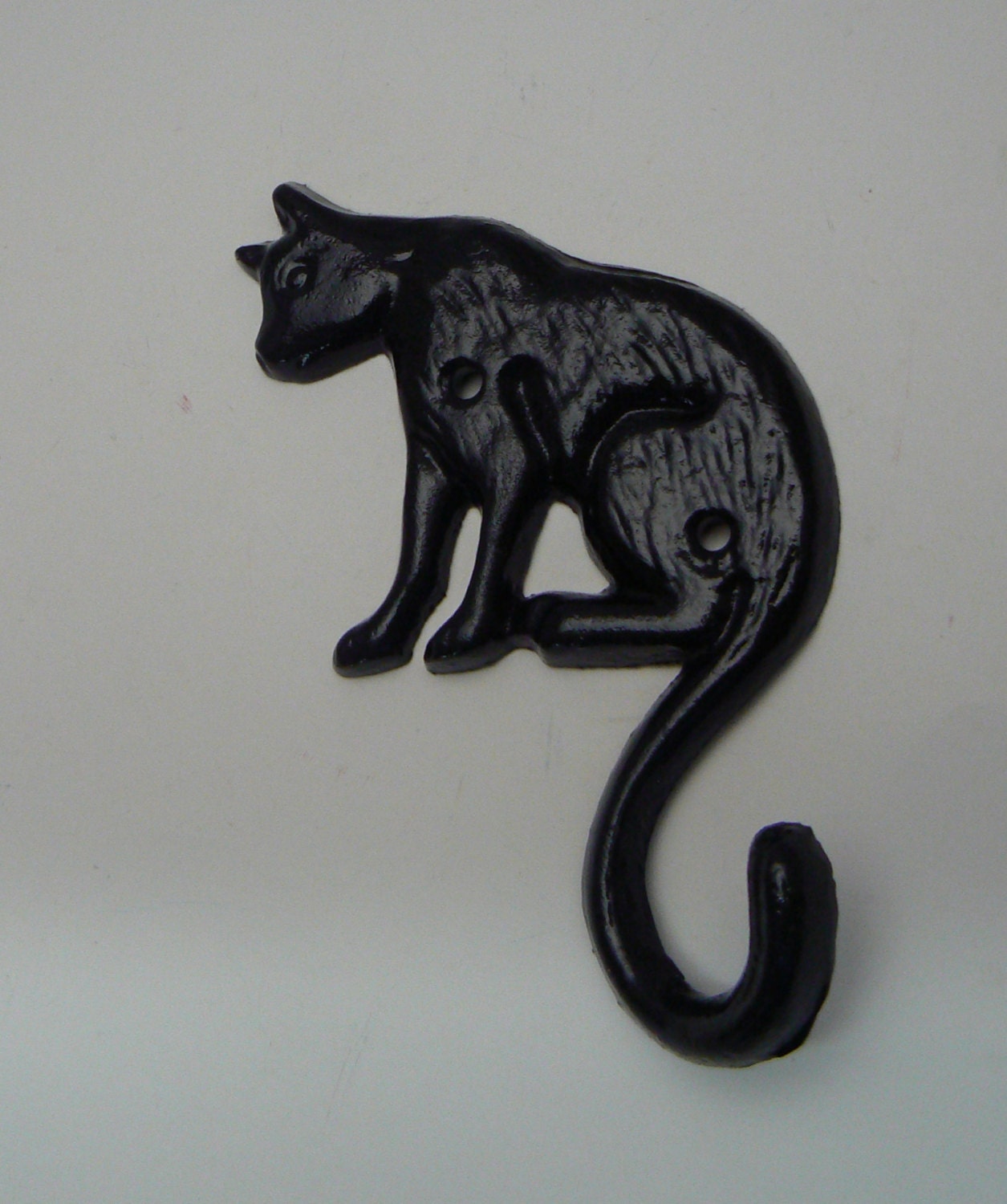 Cat Hook Cast Iron Wall Hook Glam Black Coat Jewelry Pet Leash