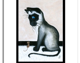 Siamese Mouse Friends - Art by AmyLyn Bihrle - Original Painting ck358