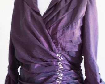 vintage 20s dress, 90s does 20s, vintage purple dress, 20s costume, 1920s dress, exeptional cut and drapery, shimmery fabric